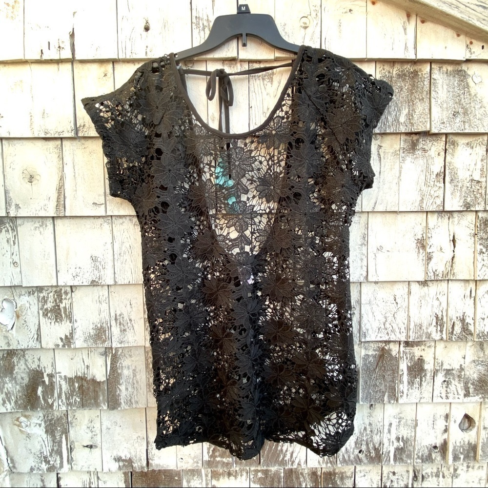 Xhilaration Black Lace Swim Coverups